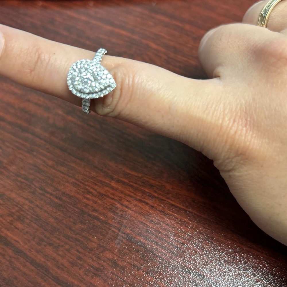 Elegant White REAL Gold Engagement Ring.